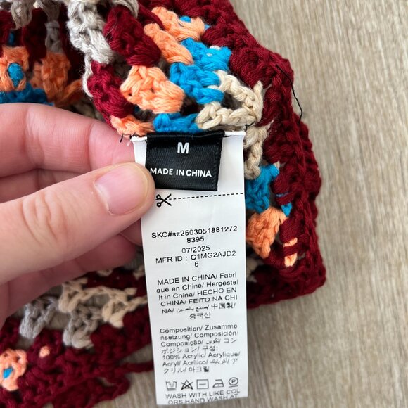 Womens Shein Multicolor Crochet Cropped Tank - M - Picture 5 of 5